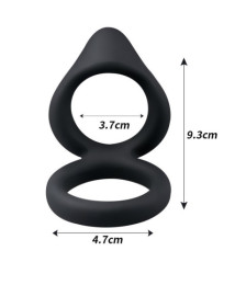 Double cockring noir en silicone - WS-NV508B